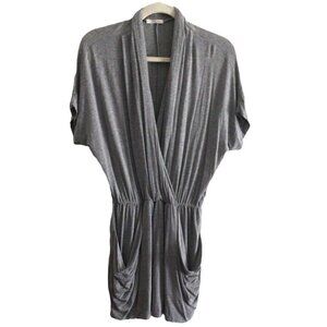 Rachel Rachel Roy Women's M Gray Jersey Knit Draped Faux Wrap 24 Hour Mini Dress